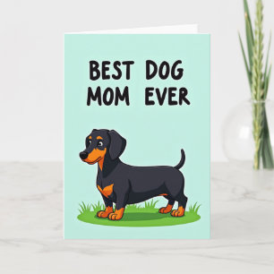 Tarjeta ilustrada del día de la madre Dachshund