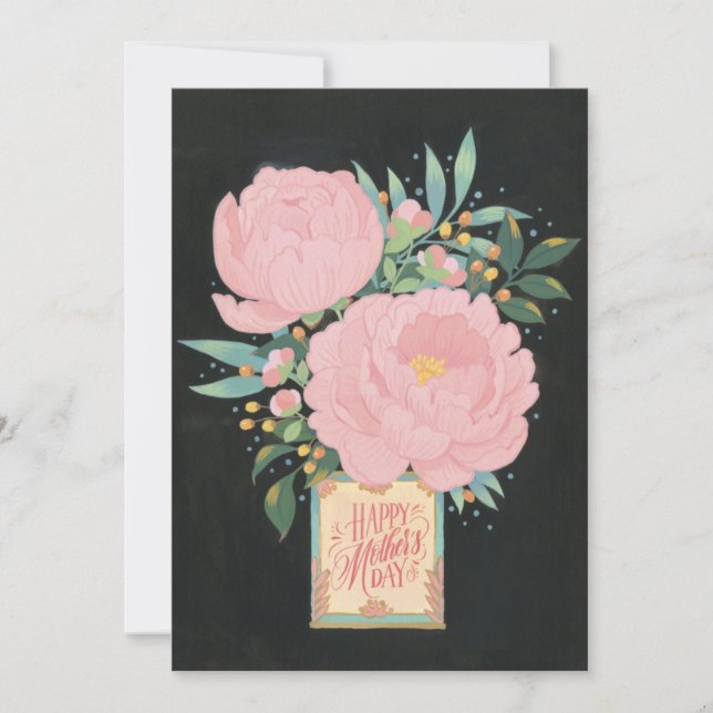 Tarjeta ilustrada del Día de la Madre de Peony