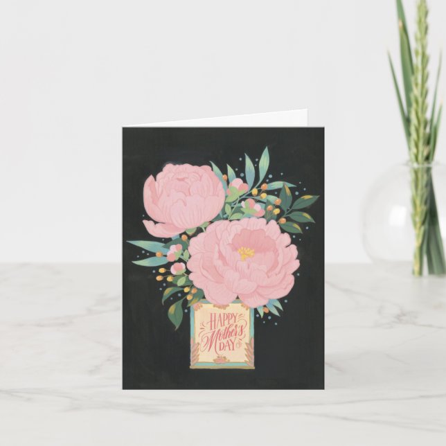 Tarjeta ilustrada del Día de la Madre de Peony (Anverso)