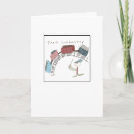 Tarjeta Ilustrado Conductor de Tren Quirky
