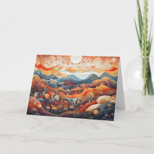 Tarjeta Ilustrador de paisaje abstracto valle vs montaña