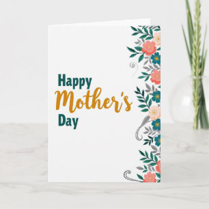 Tarjeta ilustrativa floral para madres