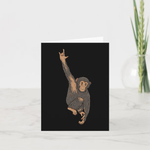 Tarjeta ILY Monkey ASL Hand Gesture Deaf Hearing Loss Awar