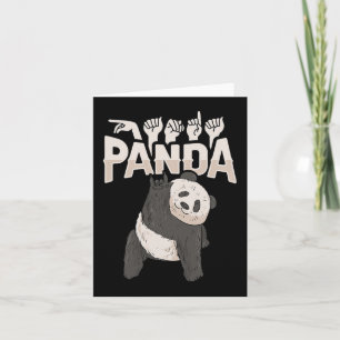 Tarjeta ILY Panda gesto de mano en ASL Conciencia sobre la