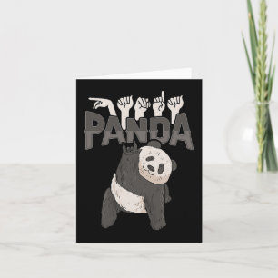 Tarjeta ILY Panda gesto de mano en ASL Conciencia sobre la