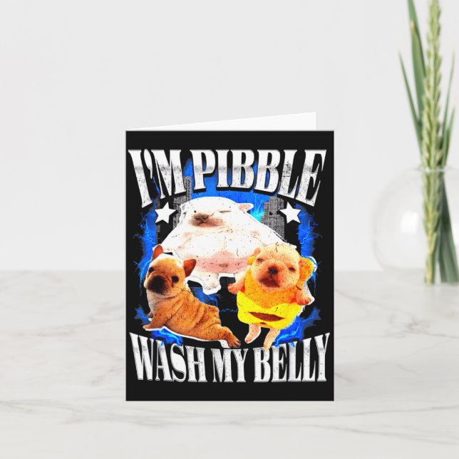 Tarjeta Im Bble Wash My Belly Frenchie Bulldog  (Anverso)