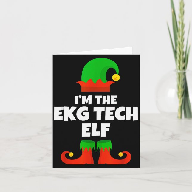 Tarjeta I'm Ekg Tech Elf Family Pajama Christmas Electroca (Anverso)