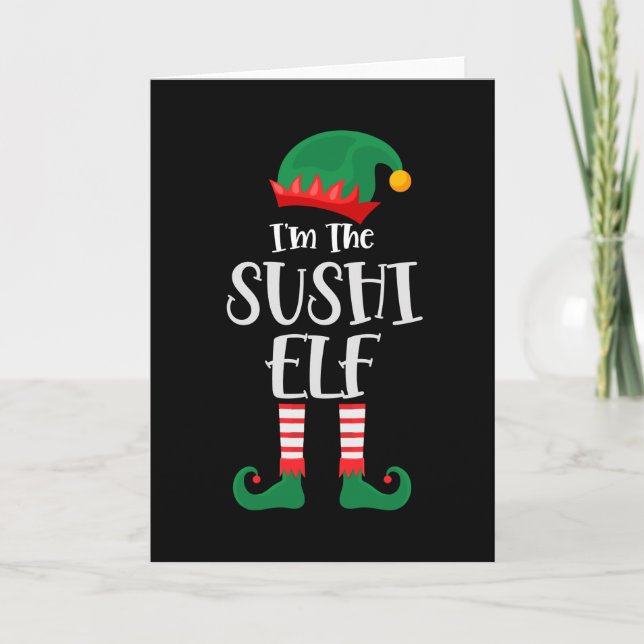 Tarjeta Im El Elfo De Sushi Navidad Emparajada (Anverso)