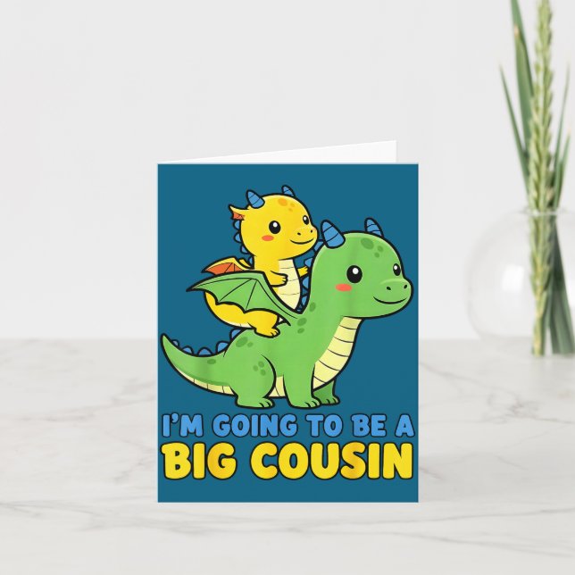 Tarjeta I'm Going To Be A Big Cousin Baby Reveal 2026 Drag (Anverso)