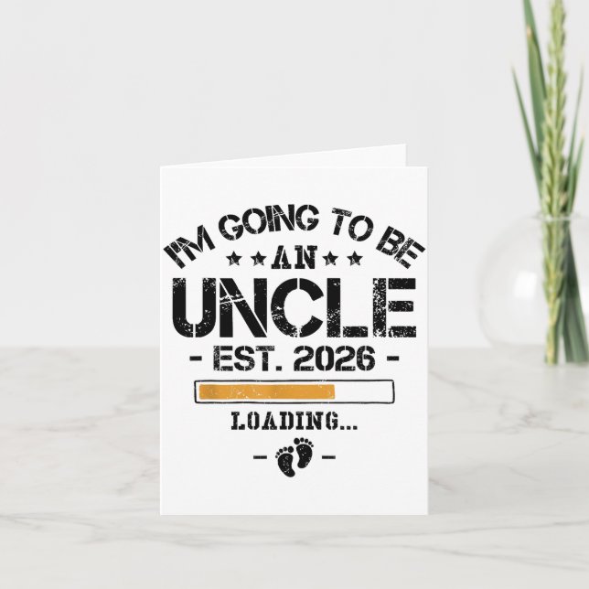 Tarjeta I'm Going To Be An Uncle 2026 - New Baby Announcem (Anverso)