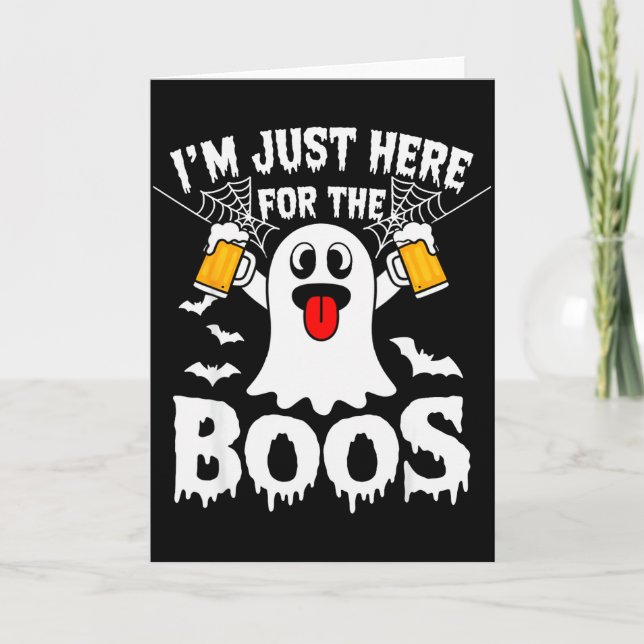 Tarjeta I'm Just Here For The Boos Funny Halloween Ghost M (Anverso)