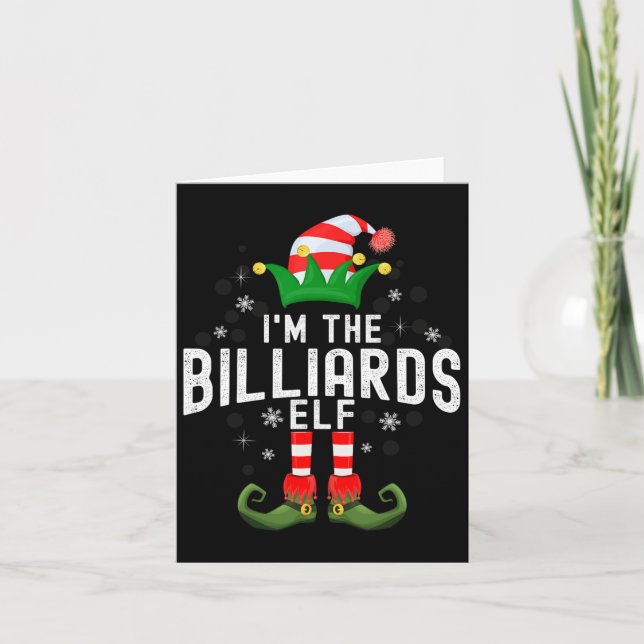 Tarjeta Im La Familia De Navidades Elf De Billiards Pjs Co (Anverso)