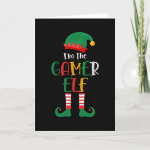 Tarjeta Im Los Navidades De Coincidencia De Elf De Gamer