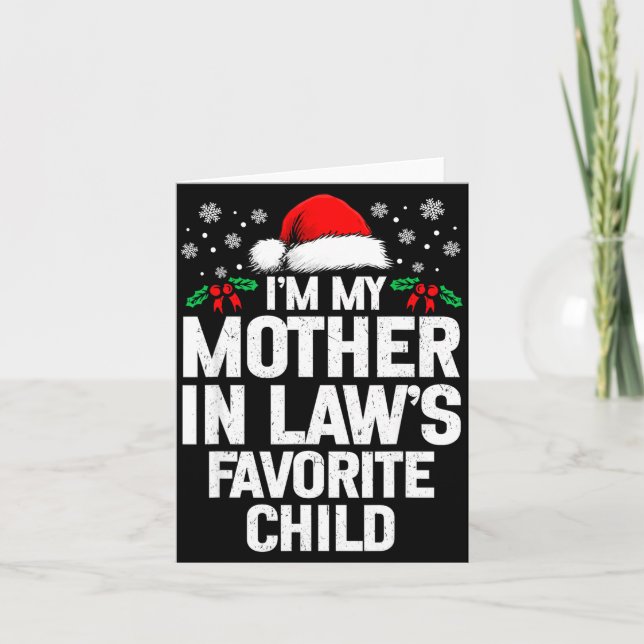 Tarjeta I'm My Mother In Law's Favorite Child Funny Christ (Anverso)