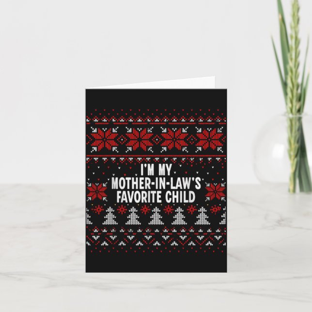 Tarjeta I'm My Mother-in-law's Favorite Child Funny Christ (Anverso)