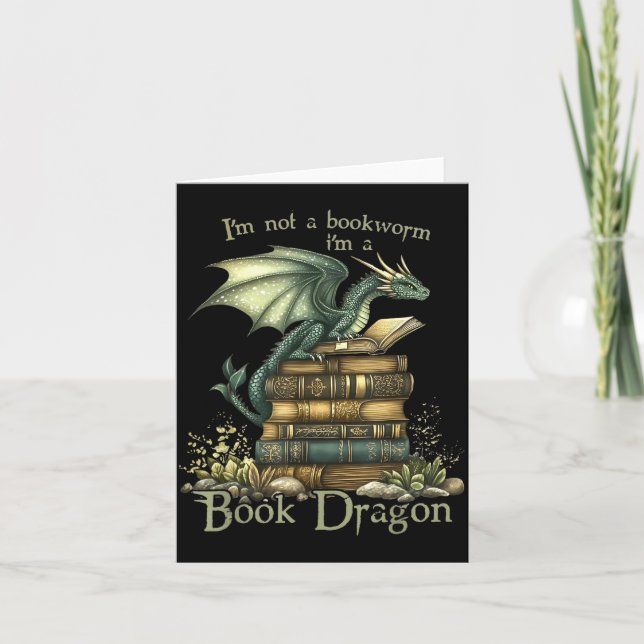 Tarjeta I'm Not A Bookworm I'm A Book Dragon  (Anverso)