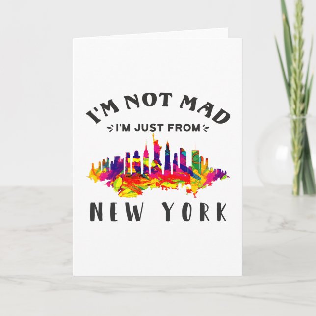Tarjeta I'm not mad I'm just from New York (Anverso)