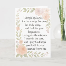 Tarjeta I'm Sorry/Apology\ Forgiveness Floral 