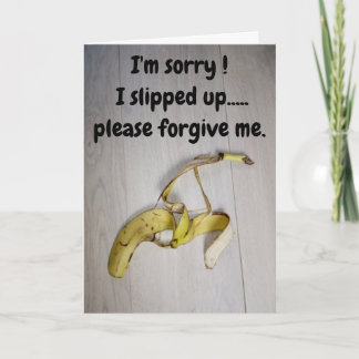 Tarjeta I'm sorry...banana skin card