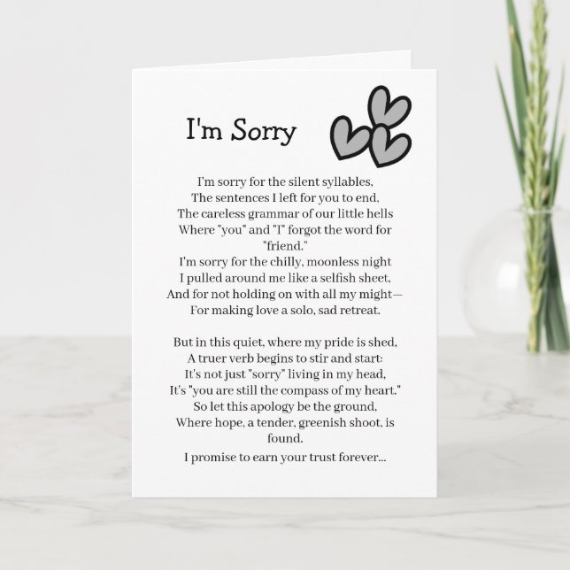 Tarjeta I'm Sorry Forgive Me Card (Anverso)