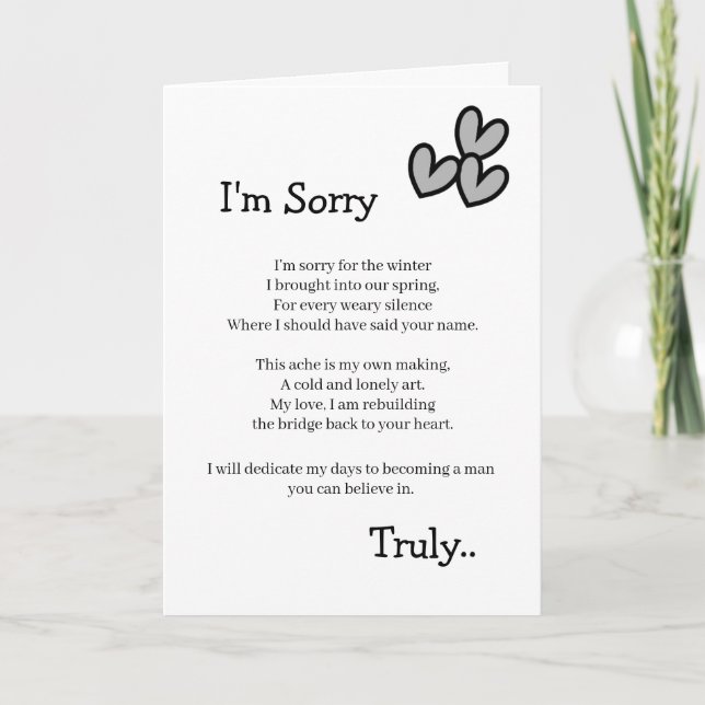 Tarjeta I'm Sorry Forgive Me Card (Anverso)