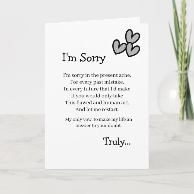 Tarjeta I'm Sorry Forgive Me Card (Anverso)