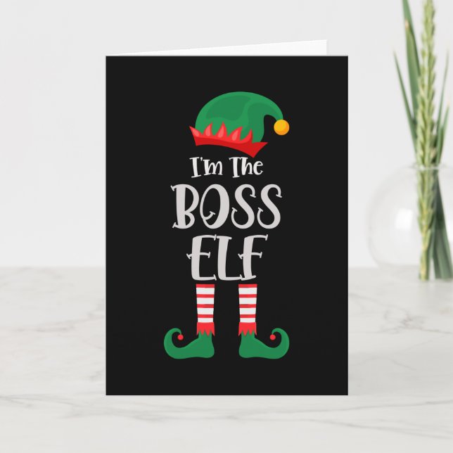 Tarjeta Im The Boss Elf Matching Christmas (Anverso)