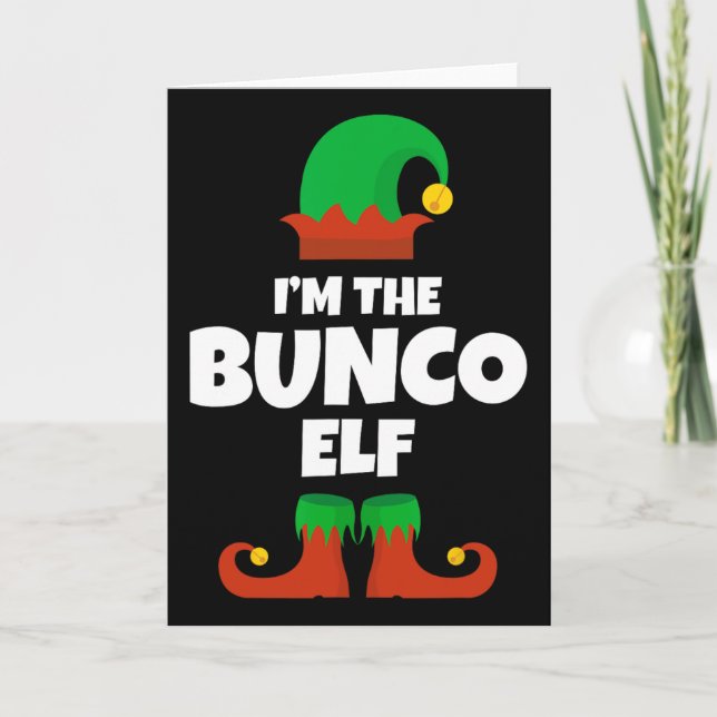 Tarjeta I'm The Bunco Elf Family Pajama Christmas Funny Bu (Anverso)