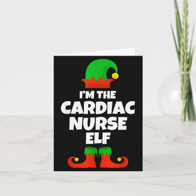 Tarjeta I'm The Cardiac Nurse Elf Family Pajama Christmas  (Anverso)
