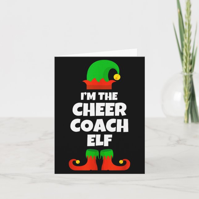 Tarjeta I'm The Cheer Coach Elf Family Pajama Christmas Fu (Anverso)