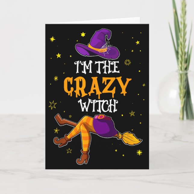 Tarjeta I'm The Crazy Witch Funny Halloween Matching Group (Anverso)
