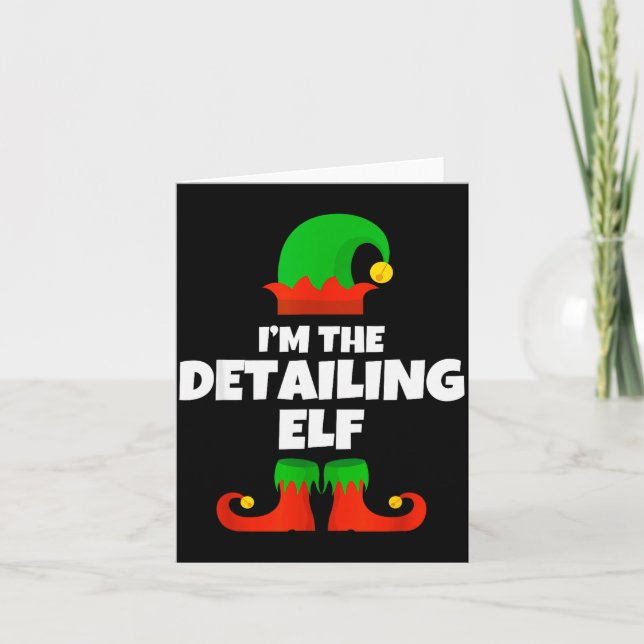 Tarjeta I'm The Detailing Elf Family Pajama Christmas Deta (Anverso)