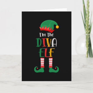 Tarjeta Im The Diva Elf Matching Navidades 2021