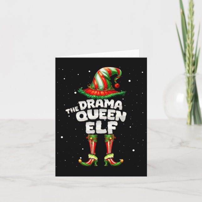 Tarjeta I'm The Drama Queen Elf Family Matching Group Chri (Anverso)