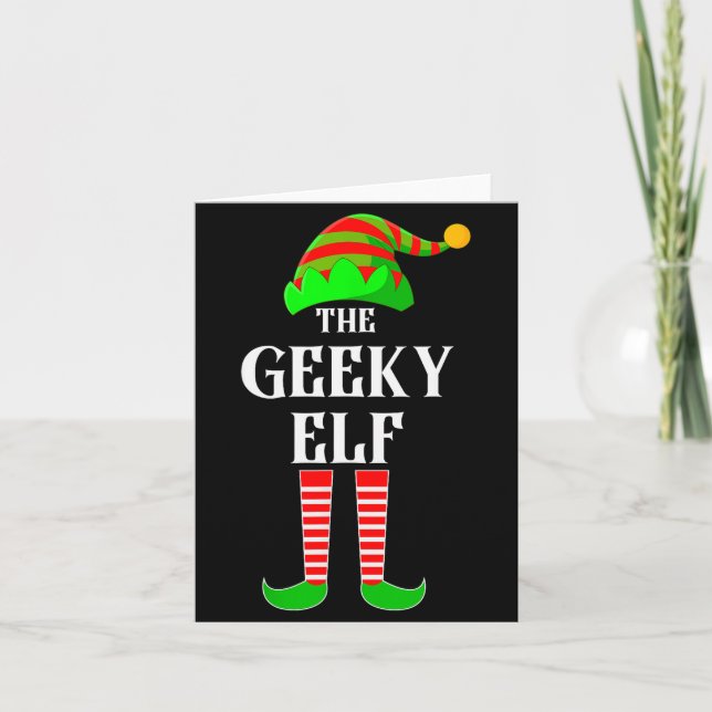 Tarjeta I'm The Geeky Elf Family Matching Costume Christma (Anverso)