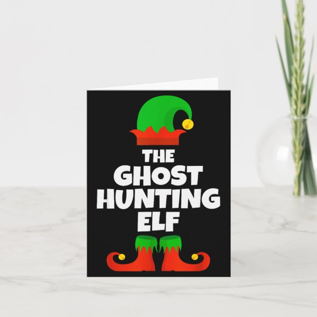 Tarjeta I'm The Ghost Hunting Elf Family Pajama Christmas  (Anverso)