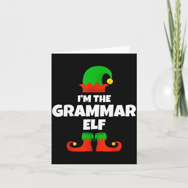Tarjeta I'm The Grammar Elf Family Pajama Christmas Englie (Anverso)