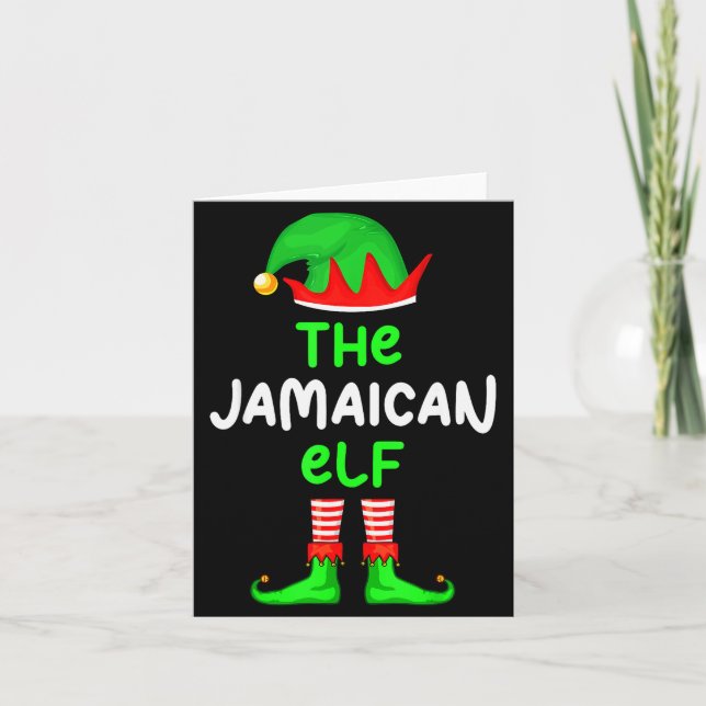 Tarjeta I'm The Jamaican Elf Jamaica Christmas Funny Pajam (Anverso)