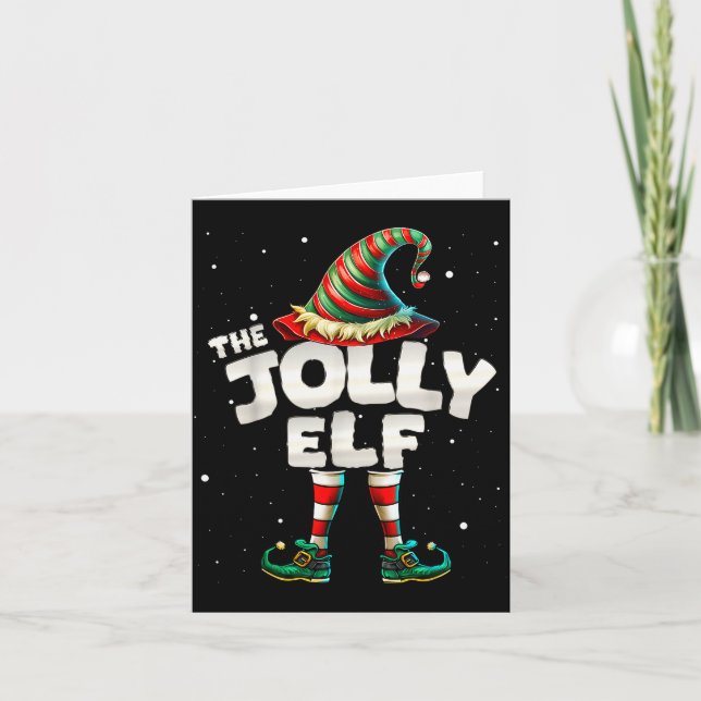 Tarjeta I'm The Jolly Elf Family Matching Group Christmas  (Anverso)