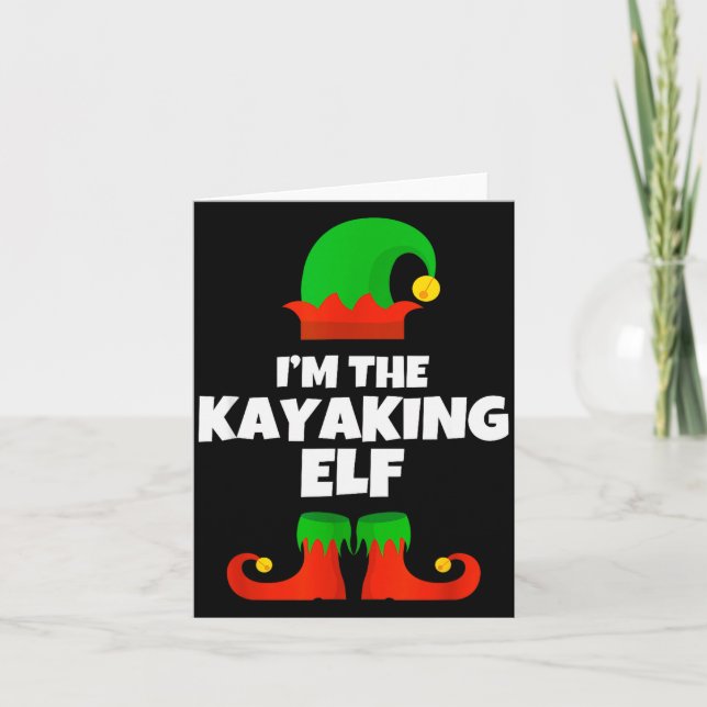 Tarjeta I'm The Kayaking Elf Family Pajama Christmas Kayak (Anverso)