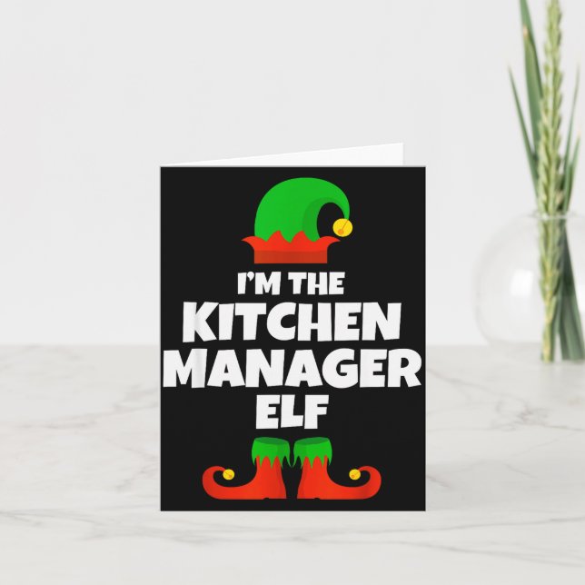 Tarjeta I'm The Kitchen Manager Elf Family Pajama Christma (Anverso)