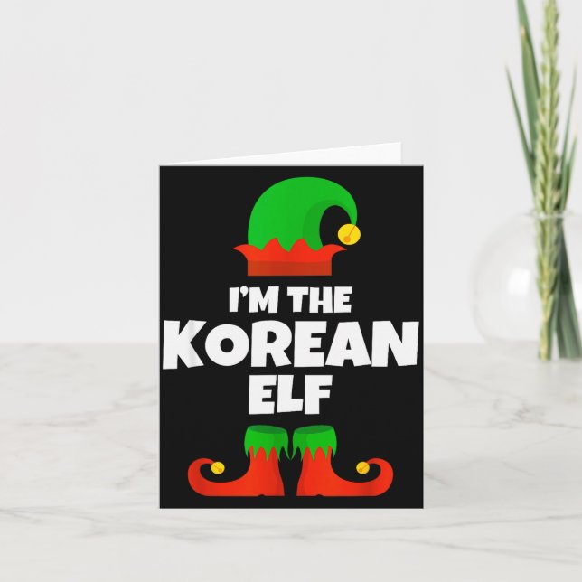 Tarjeta I'm The Korean Elf Family Pajama Christmas Funny K (Anverso)