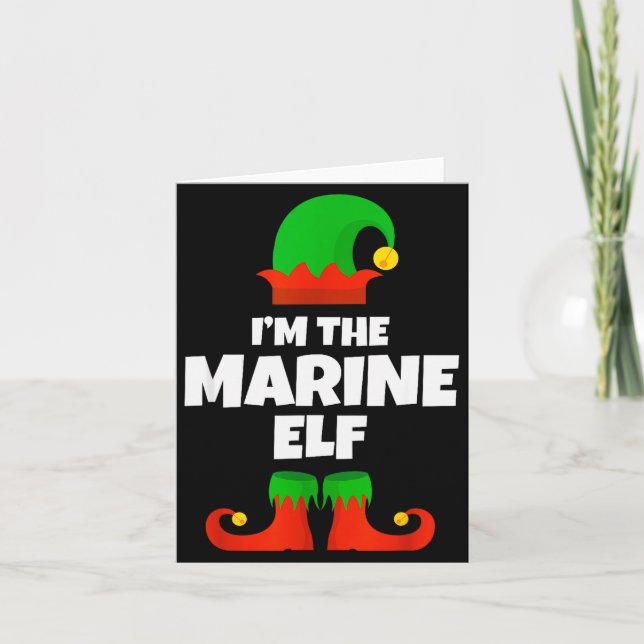 Tarjeta I'm The Marine Elf Family Pajama Christmas Biology (Anverso)