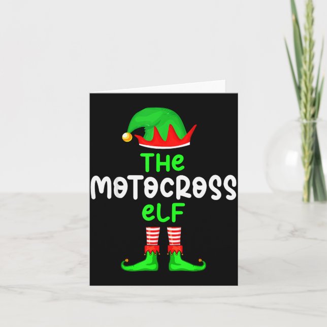 Tarjeta I'm The Motocross Elf Dirt Bike Christmas Matching (Anverso)