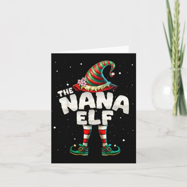 Tarjeta I'm The Nana Elf Family Matching Group Christmas  (Anverso)