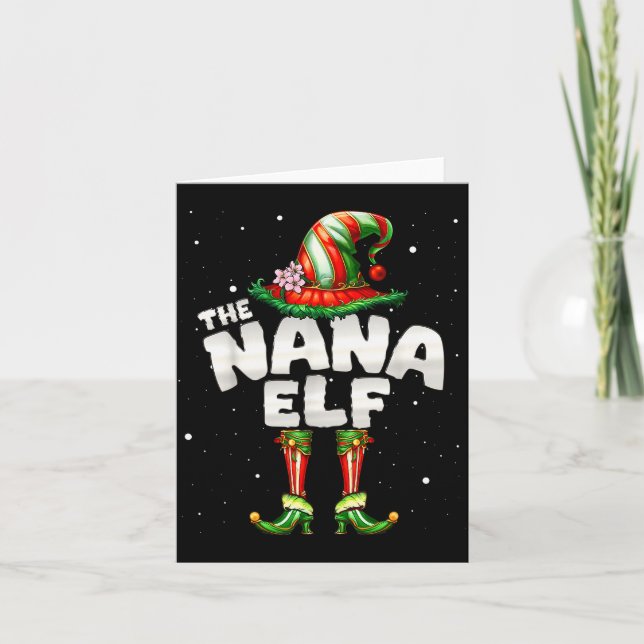 Tarjeta I'm The Nana Elf Family Matching Group Christmas  (Anverso)