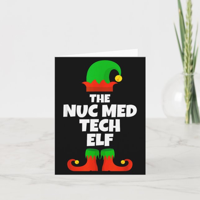 Tarjeta I'm The Nuc Med Tech Elf Family Pajama Christmas F (Anverso)