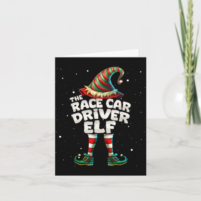 Tarjeta I'm The Race Car Driver Elf Family Matching Group  (Anverso)