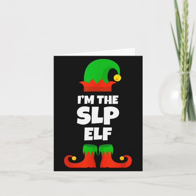 Tarjeta I'm The Slp Elf Family Pajama Christmas Speech Lan (Anverso)