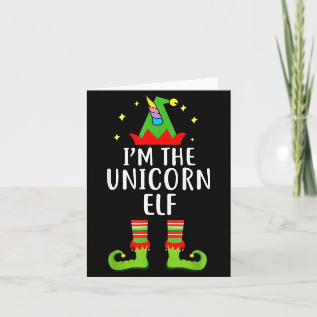 Tarjeta I'm The Unicorn Elf Matching Family Group Christma (Anverso)